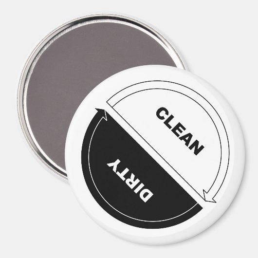 Magnet für saubere Spülmaschine (auf weiß) (Vorderseite/Rückseite)