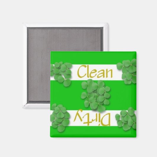 Magnet für sauberes oder schmutziges Kleeblatt (Vorderseite/Rückseite)