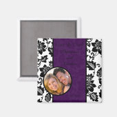 Magnet für Schwarz/Lila BlumenDamast (Vorderseite/Rückseite)