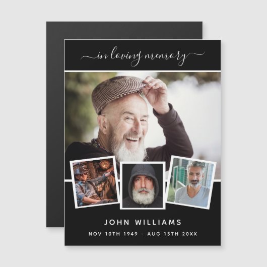 Magnet für Schwarzes Foto (Vorne/Hinten)