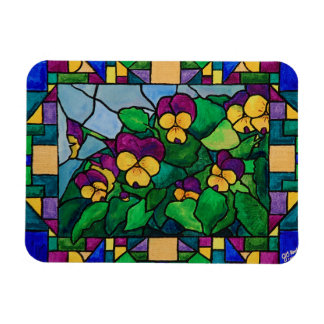 Magnet für Stiefmütterchen aus Hartglas