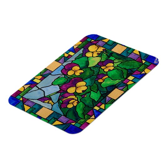 Magnet für Stiefmütterchen aus Hartglas (Linke Seite)