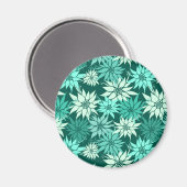 Magnet für türkisfarbene Blume (Vorderseite/Rückseite)