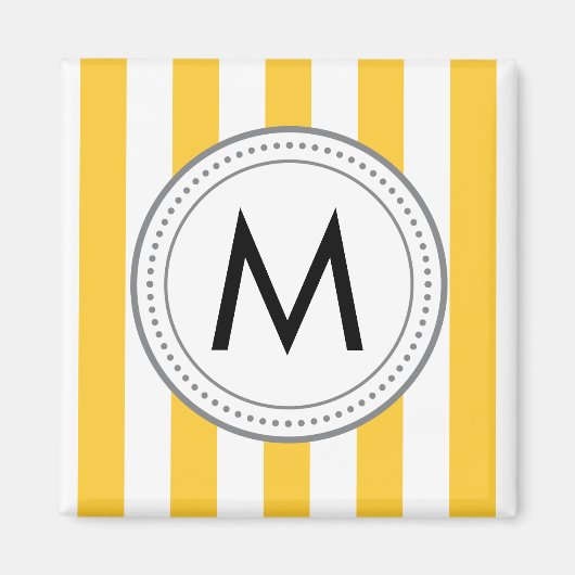 Magnet für vertikale Streifen in Monogramm - gelb (Vorne)