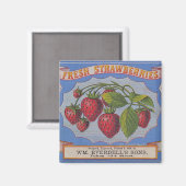 Magnet für Vintage Erdbeeren (Vorderseite/Rückseite)