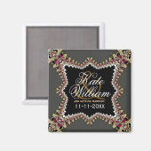 Magnet für Vintage Hochzeitsfeier (Vorderseite/Rückseite)