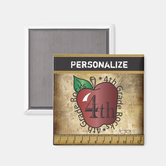 Magnet für Vintage Lehrer (Vorderseite/Rückseite)