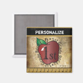 Magnet für Vintage Lehrer der 1. Klasse (Vorderseite/Rückseite)