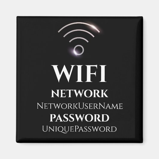 Magnet für WiFi-Netzwerke und Kennwort (Vorne)