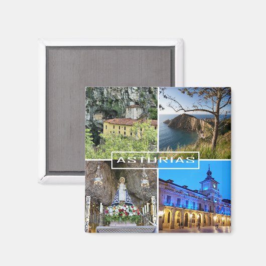 magnet Fürstentum Asturien in Spanien (Vorderseite/Rückseite)