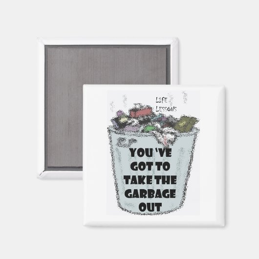 Magnet "Garbage Out" (Vorderseite/Rückseite)