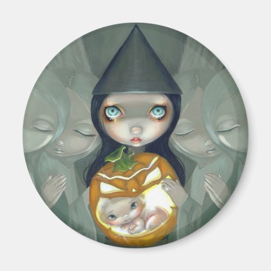 Magnet "Geboren von einem Kürbis" (Vorne)