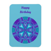 MAGNET GEBURTSTAG ~ Aqua Weiß Blau Drehendes Rad ~