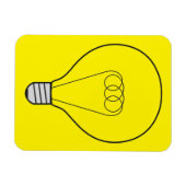 Magnet gelb mit Glühbirne (Horizontal)