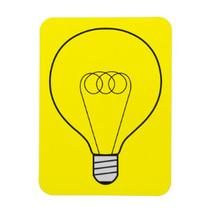 Magnet gelb mit Glühbirne