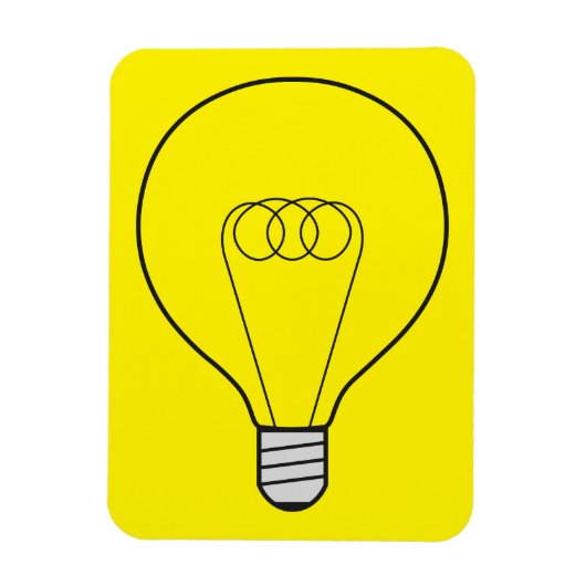 Magnet gelb mit Glühbirne (Vertikal)