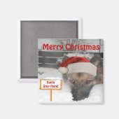 Magnet German Shepherd Santa Stopp Hier Unterschre (Vorderseite/Rückseite)
