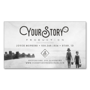 MAGNET-GESCHÄFTS-KARTE   altes Vintages KinderFot Magnetische Visitenkarte