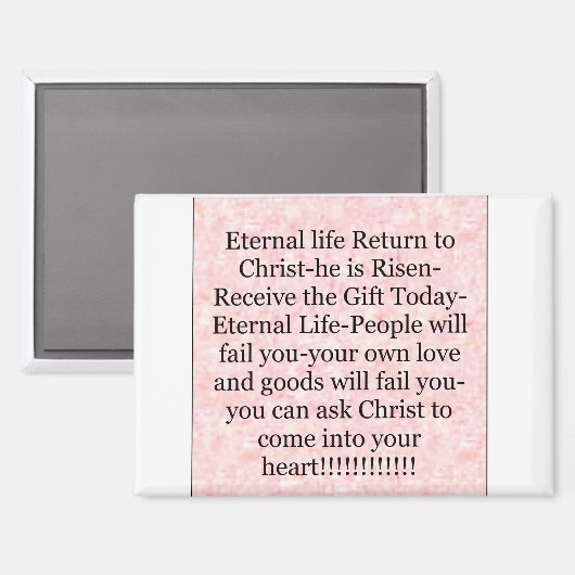Magnet 'Geschenk heute ewiges Leben' (Vorderseite/Rückseite)