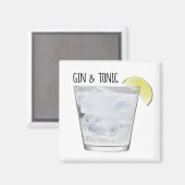 Magnet "Gin & Tonic" für geometrische Bar (Vorderseite/Rückseite)
