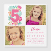 MAGNET Girls Pink Nummer 5 5. Geburtstag Foto (Vorderseite)