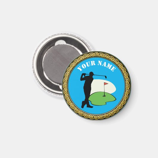 Magnet Golf - Name hinzufügen - Golfer (Vorderseite/Rückseite)