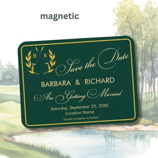 MAGNET Golf Theme Monogram Wedding Save the Date