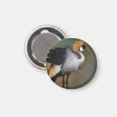Magnet Gray Crowned Crane Bird (Vorderseite/Rückseite)