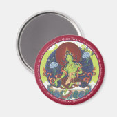 MAGNET Green Tara - mit Mantra um sie herum (Vorderseite/Rückseite)