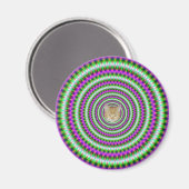 Magnet Grün und Rosa gezackte Ringe (Vorderseite/Rückseite)