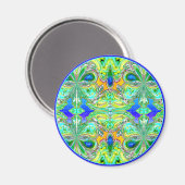 Magnet: "Grüne Schmetterlinge mit blauen Edelstein Magnet (Vorderseite/Rückseite)