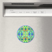 Magnet: "Grüne Schmetterlinge mit blauen Edelstein Magnet (In Situ (Geschirrspüler))