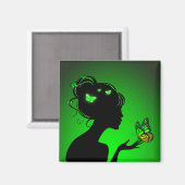 Magnet Grüne Schmetterlingsfrau (Vorderseite/Rückseite)