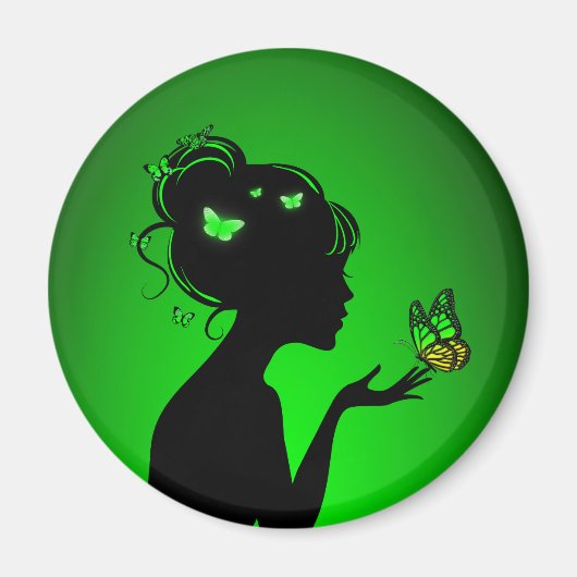Magnet Grüne Schmetterlingsfrau (Vorne)