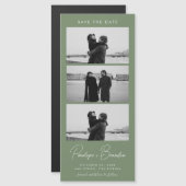 Magnet Grünes modernes Foto Streifen MagnetHochzei (Vorne/Hinten)