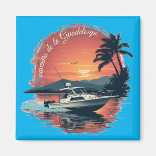 Magnet Guadeloupe Boot Sonnenuntergang Magnet