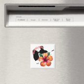 Magnet Guadeloupe Karte & Hibiskus | Magnet (In Situ (Geschirrspüler))