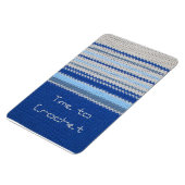 Magnet - Häkelmuster in blauen Streifen (Linke Seite)