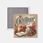 Magnet: Hallo Oktobrrr Herbstdesign Magnet (Vorderseite/Rückseite)