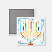 Magnet: Hanukkah Menorah - Chanukah Menorah Magnet (Vorderseite/Rückseite)