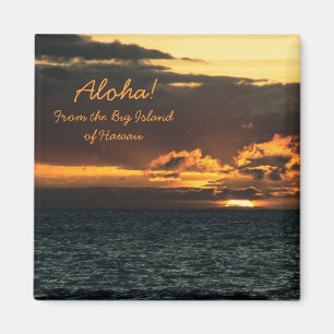 Magnet: Hawaii-Sonnenuntergang (Quadrat) Magnet