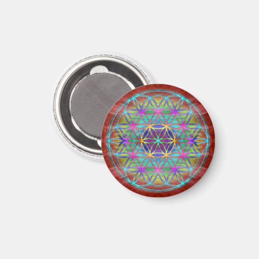Magnet ~ Healing~Energy "Flower Of Life" (Vorderseite/Rückseite)
