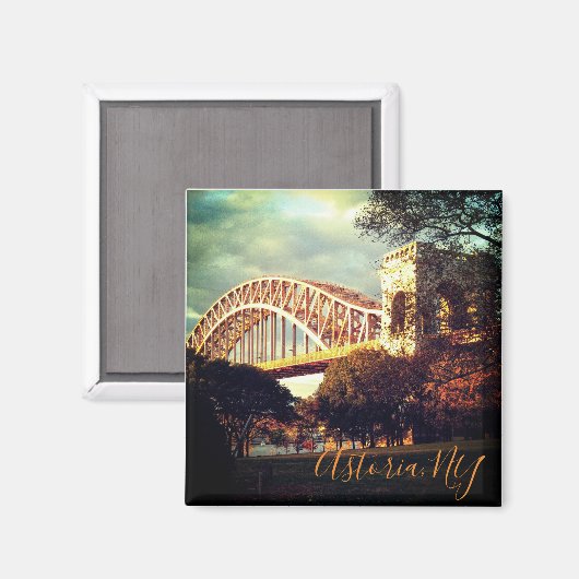 Magnet "Hell Gate Bridge in Herbst" (Vorderseite/Rückseite)