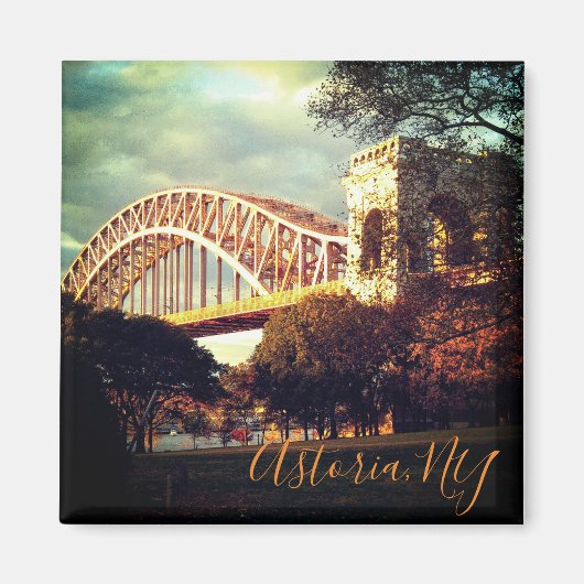 Magnet "Hell Gate Bridge in Herbst" (Vorne)