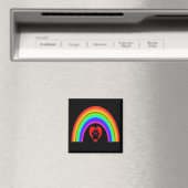 Magnet Herz mit Pfote unter einem Regenbogen (In Situ (Geschirrspüler))