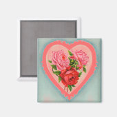 Magnet Herz und Rose (Vorderseite/Rückseite)