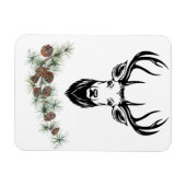 Magnet - Hirsch und Tannenzweige (Horizontal)