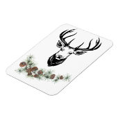 Magnet - Hirsch und Tannenzweige (Linke Seite)