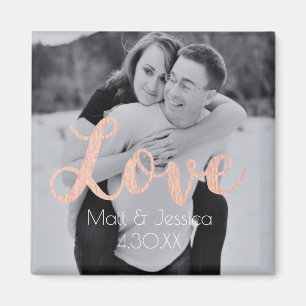 Magnet-Hochzeitsgeschenk - Foto mit Rose Gold Magnet