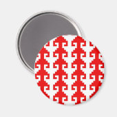 Magnet "Hook" - rot/weiß (Vorderseite/Rückseite)